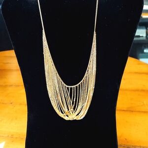 Sarah Coventry Tagged Necklace‎ Goldtone layered chains 16" Vintage